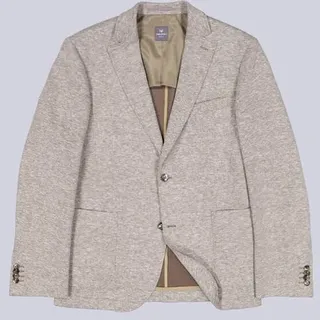 ENGBERS GERMANY Herren Sportliches Sakko aus Leinenmischung mit Taschen Braun slim fit gemustert - 106