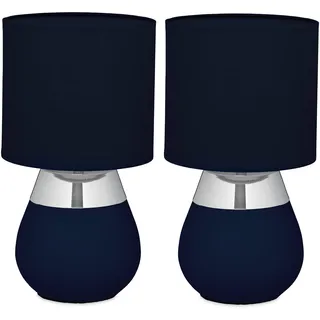 Relaxdays Tischlampe Blau 2 St.