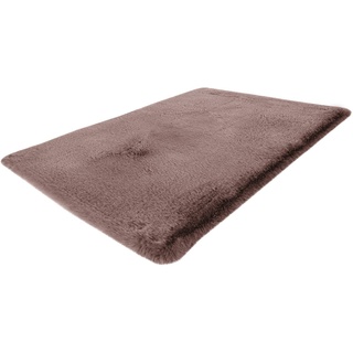 Kayoom Badematte Rabbit, Höhe 22 mm, rutschhemmend beschichtet, fußbodenheizungsgeeignet, Polyester, rechteckig, weiche Kaninchenfell Haptik, Badezimmer, Kinderzimmer, Schlafzimmer rosa rechteckig | 40 cm x 60 cm x 22 mm