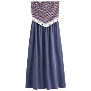 Next Midikleid Bandeau-Midikleid aus Jersey mit Zipfelsaum (1-tlg) blau 76 (GB: 10 Tall)