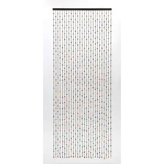 CONACORD Türvorhang Decona Colorful XL Dekovorhang bunt, Ösen, halbtransparent, 90 x 230 cm, Holz - hohe Strangdichte bunt
