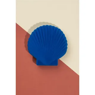 DOIY Schmuckkasten Schmuckschatulle Venus Muschel (Kästchen, 1 St., Größe: ca. 12,6 x 12,8 x 5 cm), Samt - weiche Oberfläche & schöne, kräftige Farben blau