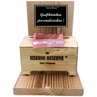 Personalisierte Geschenke Geld für Männer Frauen originelle lustige Geschenkidee mit Namen personalisierbar - Eiserne Reserve Geldbox - Papa Mama Geburtstag Hochzeit