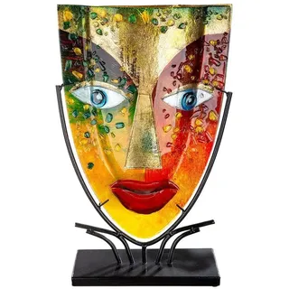 GILDE GLAS art GILDE GlasArt Dekovase - Face Blue Eye Glas - Deko Wohnzimmer - Höhe 47 cm, 39874, Mehrfarbig