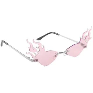AKOOSY Flammenförmige Partybrille aus Metall Undpc Robuste Foto Requisite für Tanz und Party Modische Sonnenbrille mit Einzigartigem Design und Stylischem Look