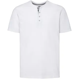 Russell Herren Henley HD T Herren T-Shirt mit Knopfleiste R-168M-0 schmale Passform, white, S