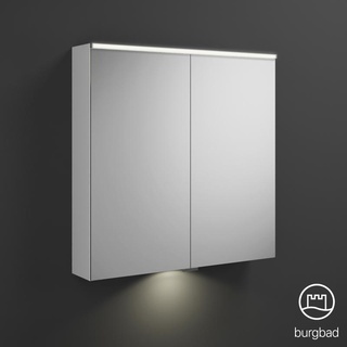 Burgbad Eqio Spiegelschrank mit Beleuchtung und 2 Türen B: 80 H: 80 mit Waschtischbeleuchtung SPGT080F2009