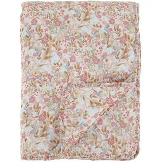 Chic Antique Aix Quilt mit Blumen Bettüberwurf 130 x 180 cm Rosa/Blau