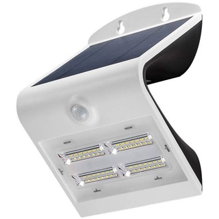 Goobay 45808 LED Solarleuchte Außenstrahler mit Bewegungsmelder Aussen / 3,2W Solar Lampe Outdoor / IP65 Gartenstrahler / Außenlampe mit Bewegungsmelder PIR Sensor / Weiß