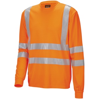 Jobman Langarm Shirt HiVis 5593 Orange - XL