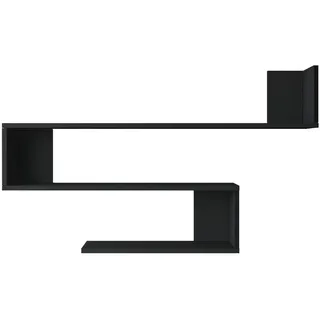 [en.casa] Wandregal Kitee 120 x 14,5 x 71,5 cm Schwarz