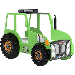 Autobett  Traktor , grün , Maße (cm): B: 111 H: 155,8 T: 204