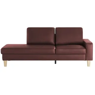 Recamiere aus Leder Bena , rot , Maße (cm): B: 213 H: 86 T: 97.0