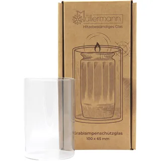 Grablampenschutzglas für kleine Grabkerzen, hitzebeständig, Müllermann, 100/65 mm