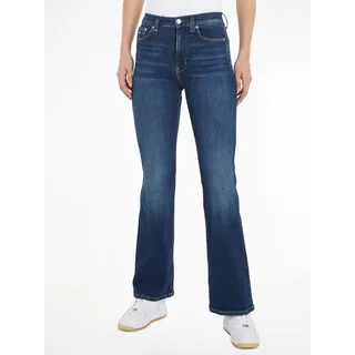 Bequeme Jeans TOMMY JEANS "Sylvia" Gr. 29, Länge 32, blau (mid blue32) Damen Jeans High-Waist-Jeans mit Markenlabel