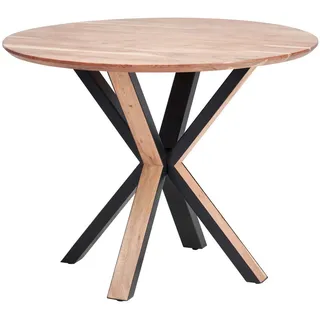 Livetastic Esstisch, Akazie, Holz, Metall, Akazie, Hartholz, Holz, rund, Sternfuß, 100x76x100 cm, Esszimmer, Tische, Esstische, Esstische rund
