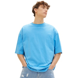 Tom Tailor Denim Herren T-Shirt OVERSIZED Relaxed Fit Rainy Blau 18395 M