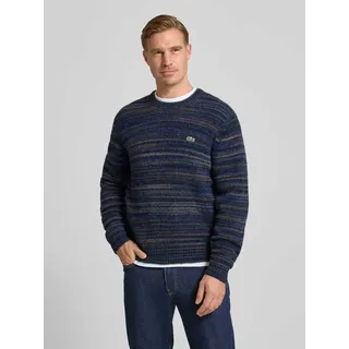Regular Fit Strickpullover aus Woll-Mix, Dunkelblau, S