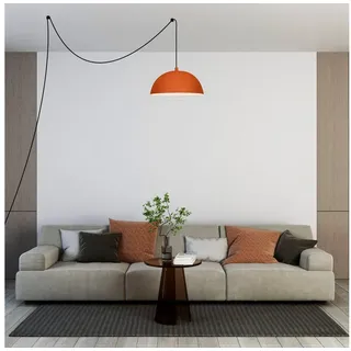 Bamyum Pendelleuchte Pendelleuchte Lipeo mit Stecker Metall, Modern Hängelampe, ohne Leuchtmittel orange