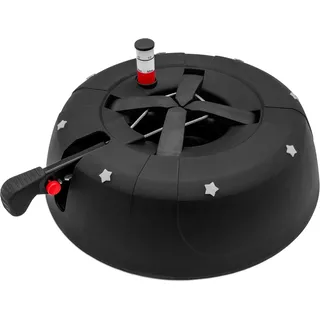 Christbaum Ständer grün mit Einseiltechnik und Fußhebel - 32 cm - Weihnachtsbaumständer mit Wassertank für Bäume bis 2 m - Tannenbaumständer Baumhalter Baumständer Baumfuß für echte Tannen