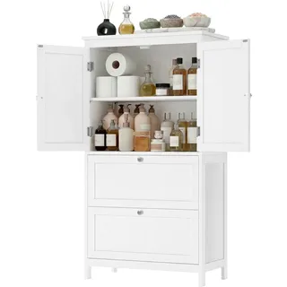 VASAGLE Badezimmerschrank 30 x 60 x 110 cm Klassikweiß