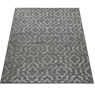 Paco Home Teppich Ethno Muster Bordüre Wetterfest Modern In grau cm