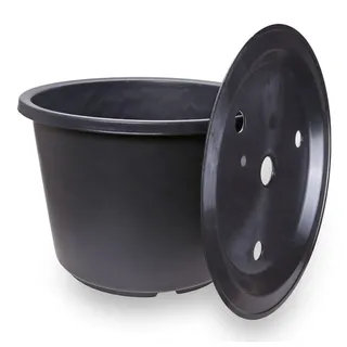 CLGarden ø 45cm 30 Liter PE Springbrunnenbecken rund mit GFK Deckel Becken Set Brunnenbecken klein für Gartenbrunnen Garten Springbrunnen Quellstein
