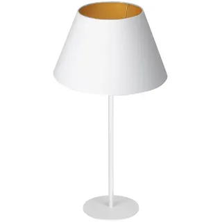 Tischlampe ARDEN 1xE27/60W/230V Ø 30 cm Weiß/Gold - Weiß/Gold