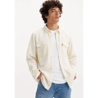 Jeanshemd LEVI'S "RELAXED FIT WESTERN", Herren, Gr. L, N-Gr, beige (fresh ecru), Denim/Jeans, Obermaterial: 76% Baumwolle, 24% Hanf, casual, relaxed fit, Langarm 1-Knopf-Manschette, Hemden, im Western-Stil