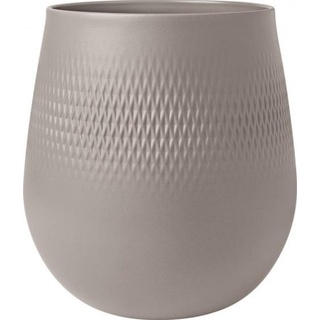 Villeroy & Boch Manufacture Collier taupe Vase Carré groß 20,5x20,5x22,5cm