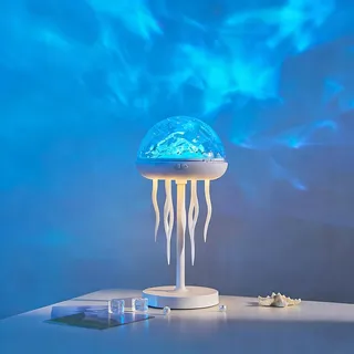 BIRBANN Quallen Nordlicht Lampe, Jellyfish Ozean Welle Projektorlampe, Wasserwellen Farbverlauf 7 Farben Aurora Lampe (mit Fernbedienung), für Schlafzimmer, Kinderzimmer, Party, Spielzimmer