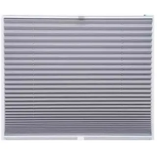 Thermo Black Out Plissee 45x100 cm hellgrau silber metallic 100% Verdunkelnd