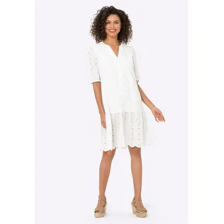 A-Linien-Kleid HEINE "Kleid" Gr. 50, Normalgrößen, weiß Damen Kleider A-Linien-Kleider