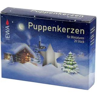 Ewa-Jeka Puppenkerzen Weiß 10x65 mm - 20 Stück im Pack - Unparfümiert - Dekoration