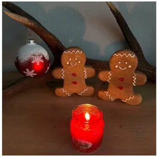 Online-Fuchs Weihnachtsfigur 2er Set Lebkuchenfigur Mini, Maße (BxHxT) 14 x 11 x 2 cm, Weihnachtsdeko braun