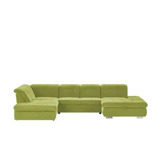 Lounge Collection Wohnlandschaft mit verschiedenen Funktionen Spencer , grün , Maße (cm): B: 382 H: 102 T: 260