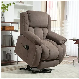 Homcom Fernsehsessel mit Aufstehhilfe Polyester 104 x 100 x 93 cm Braun