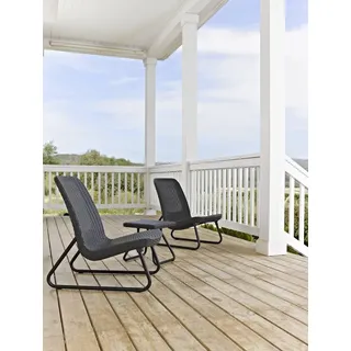 Allibert Rio Patio, Schwarz, Grau, Polypropylen (PP), 38 cm, 38 cm, 36,5 cm, 76 cm - Schwarz/Grau
