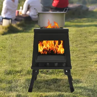 Campingkocher Holzofen Mini Holzvergaser Leichter Holzofen Aus Edelstahl Outdoor Camping Raketenofen Tragbar Kompakt Hobo Kocher Für Camping Kochen Picknick Rucksacktouren Im Freien