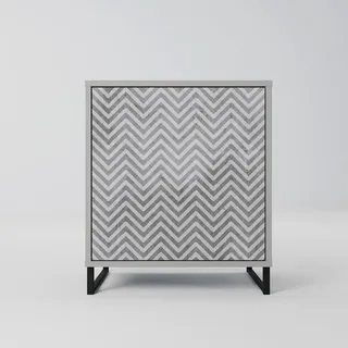 SpaceRebels Sideboard, Grau, Metall, Beton Optik, 1 Fächer, Rechteckig, Kufe, 57.5x67.5x42 cm, Wohnzimmer, Kommoden & Sideboards, Sideboards