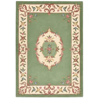 Teppich Gr. 1, grün (grün, gemustert), B:60cm H:15mm L:90cm, Schurwolle, Wolle, Teppiche, Teppich
