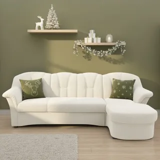 DOMO collection Eckcouch Leder 3-Sitzer Beige