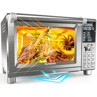Nuwave Bravo XL Pro Air Freyer Kombigrill Toaster, neues ultraschnelles Konvektionssystem 2024, 35% knuspriger 2x gleichmäßiger, 142 voreingestellt, 50-500F, Sonde mehr