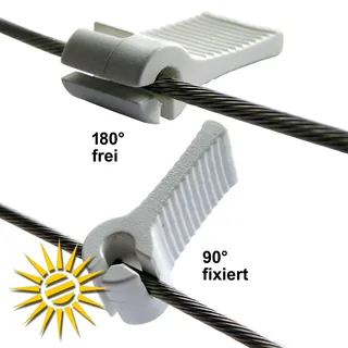 WINDHAGER Klemmhaken, Zubehör für Seilspannmarkise/Sonnensegel, weiß,