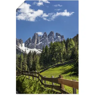 Poster ARTLAND "Villnösstal mit Dolomiten, Südtirol", grün (farbe bild(er): grün), B:40cm H:60cm, Bilder, Poster, ohne Rahmen
