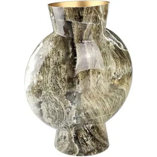 AM Design Tischvase Marmoroptik (1 St), Dekovase aus Metall, Höhe ca. 40 cm braun