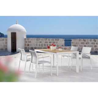 Best, Gartentisch + Balkontisch, Dining Gruppe Paros 94150108 weiß (160 cm)