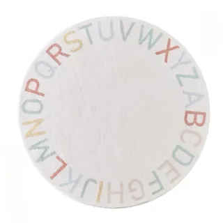 ABC Runder Alphabet-Teppich für Kinder, weicher Plüsch, Lernspiel, Krabbelmatte, rutschfester Bodenkissen