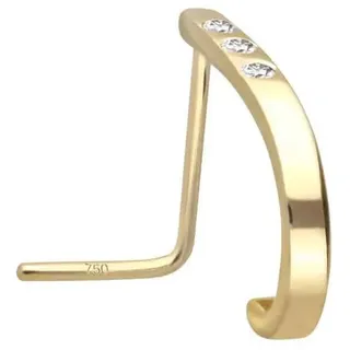 PIERCINGLINE 14/18 Karat Gold Nasenstecker 3 MOISSANITE