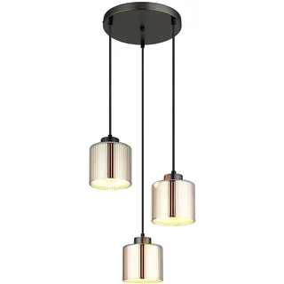 GLOBO Hängeleuchte 3-flg. 120 cm schwarz Glas chrom